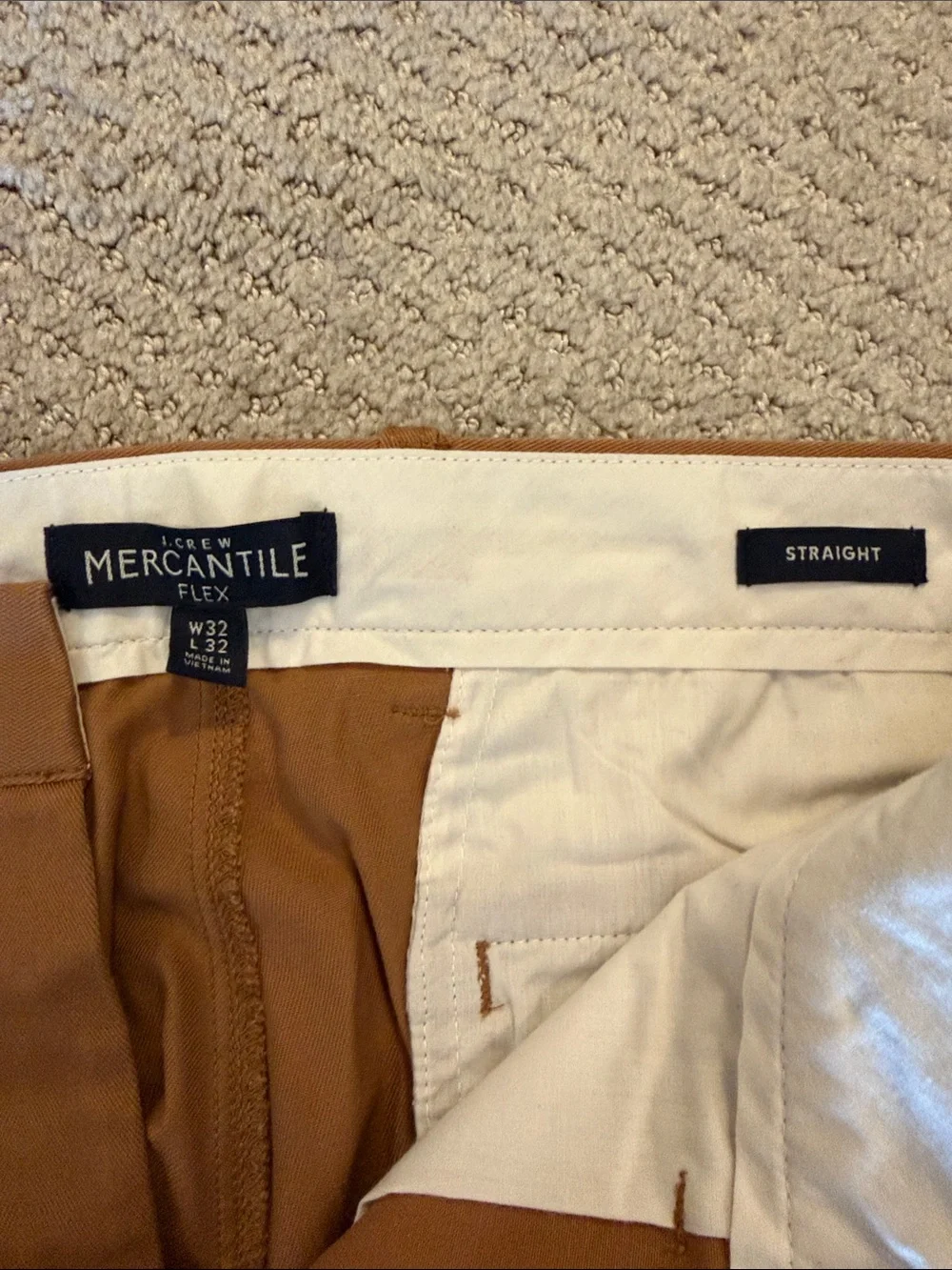 Men's J Crew Chino Pants in Cognac Brown